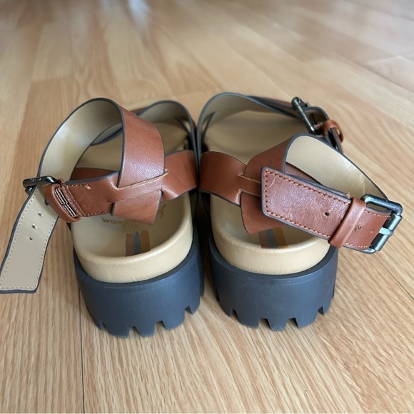NEW Sam Edelman Eleanor’s Brown Strappy Leather Sandals Women’s 7 - Picture 4 of 12